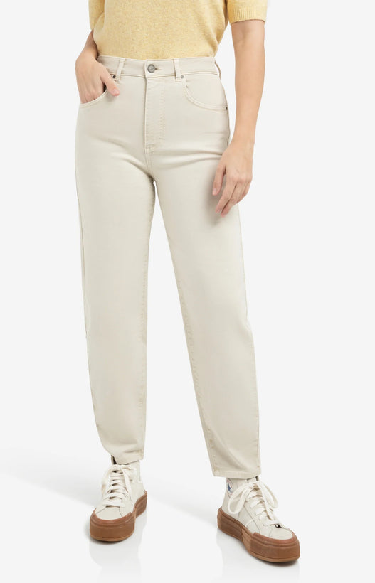 Barrel Jeans with back seams - Sandstone Beige