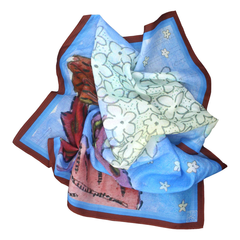 Silk/Cotton Scarves - Winter Petals