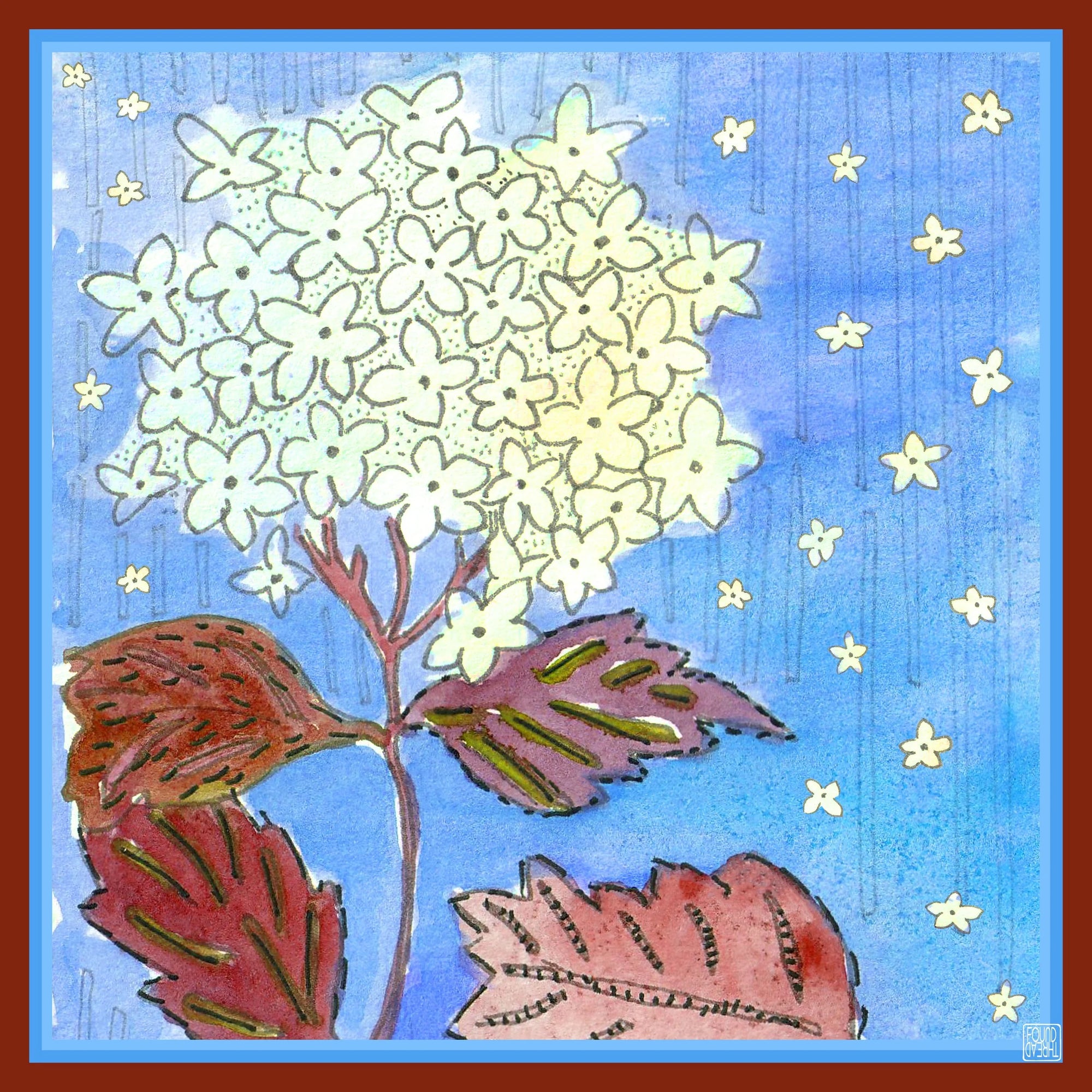 Silk/Cotton Scarves - Winter Petals