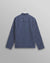 Breton Overshirt -  Indigo And Ecru Geometric Grid Stitch