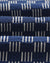 Breton Overshirt -  Indigo And Ecru Geometric Grid Stitch