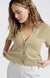 Cardigan with Ribbed Details - Soft Green