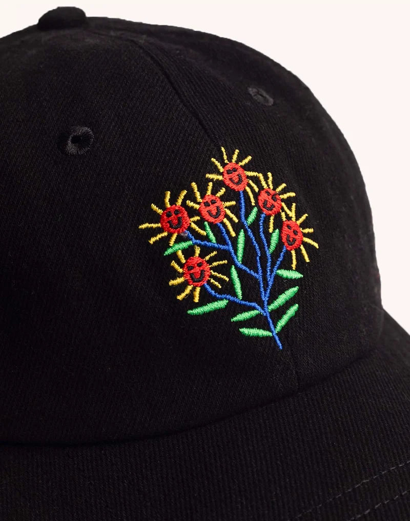 Blossom Yourself  Six-Panel Cap - Black Denim