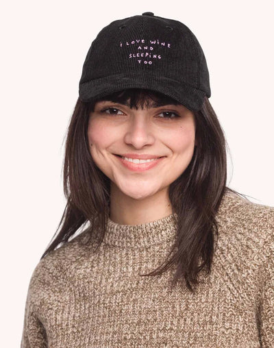 Wine And Sleep Six-Panel Cap - Black