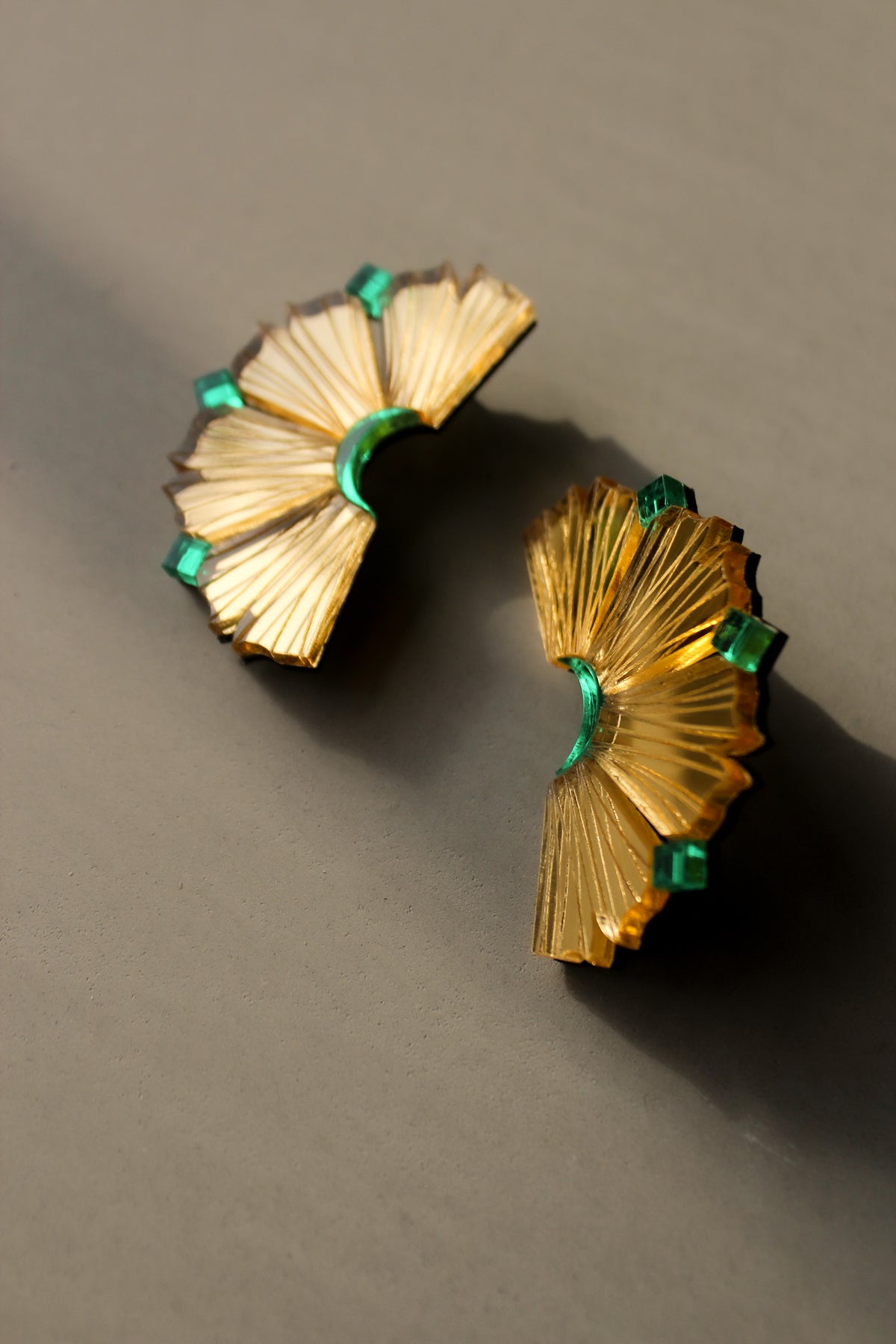 Nalla Earrings (Small) - Gold & Teal