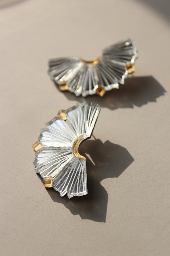 Nalla Earrings (Small) - Silver & Gold