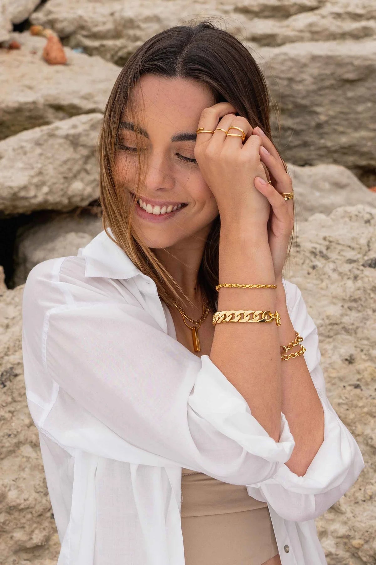 Clara Cuban Bracelet - Gold Plating