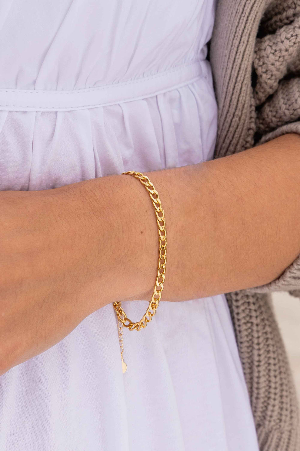 Millie 'Flat' Curb Bracelet - Gold Plating