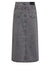 Vika CC Asym Slit Denim Skirt - Mid Grey