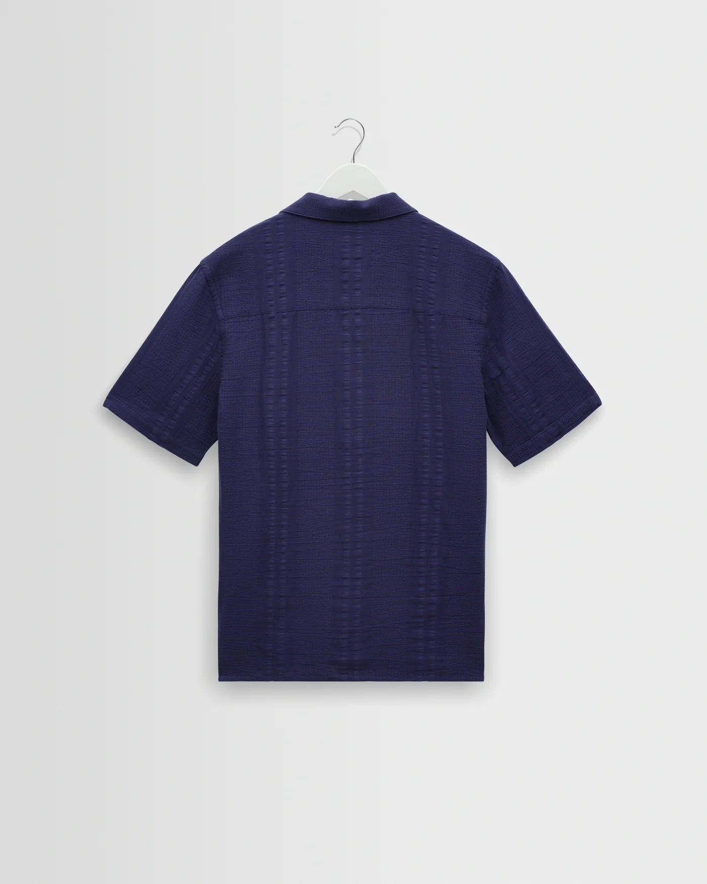 Didcot Shirt Double Weave Grid - Dark Blue