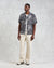 Didcot Shirt - Navy And Ecru Swirl Print