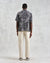 Didcot Shirt - Navy And Ecru Swirl Print