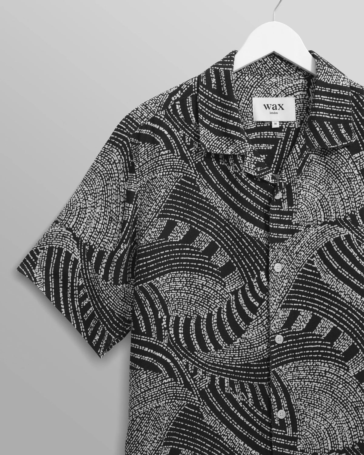 Didcot Shirt - Navy And Ecru Swirl Print