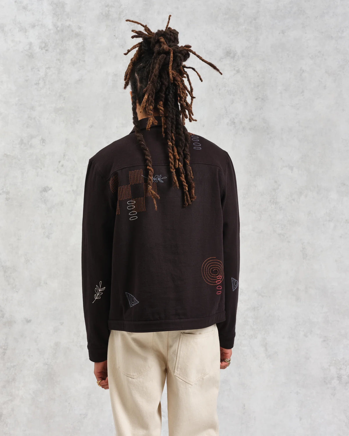 Eldon Jacket - Black Doodle Embroidered