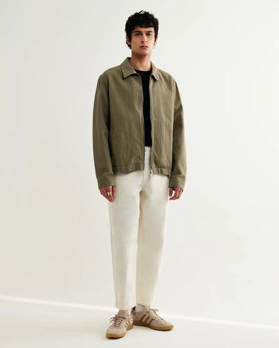 Eldon Jacket Cotton Linen Crinkle - Khaki