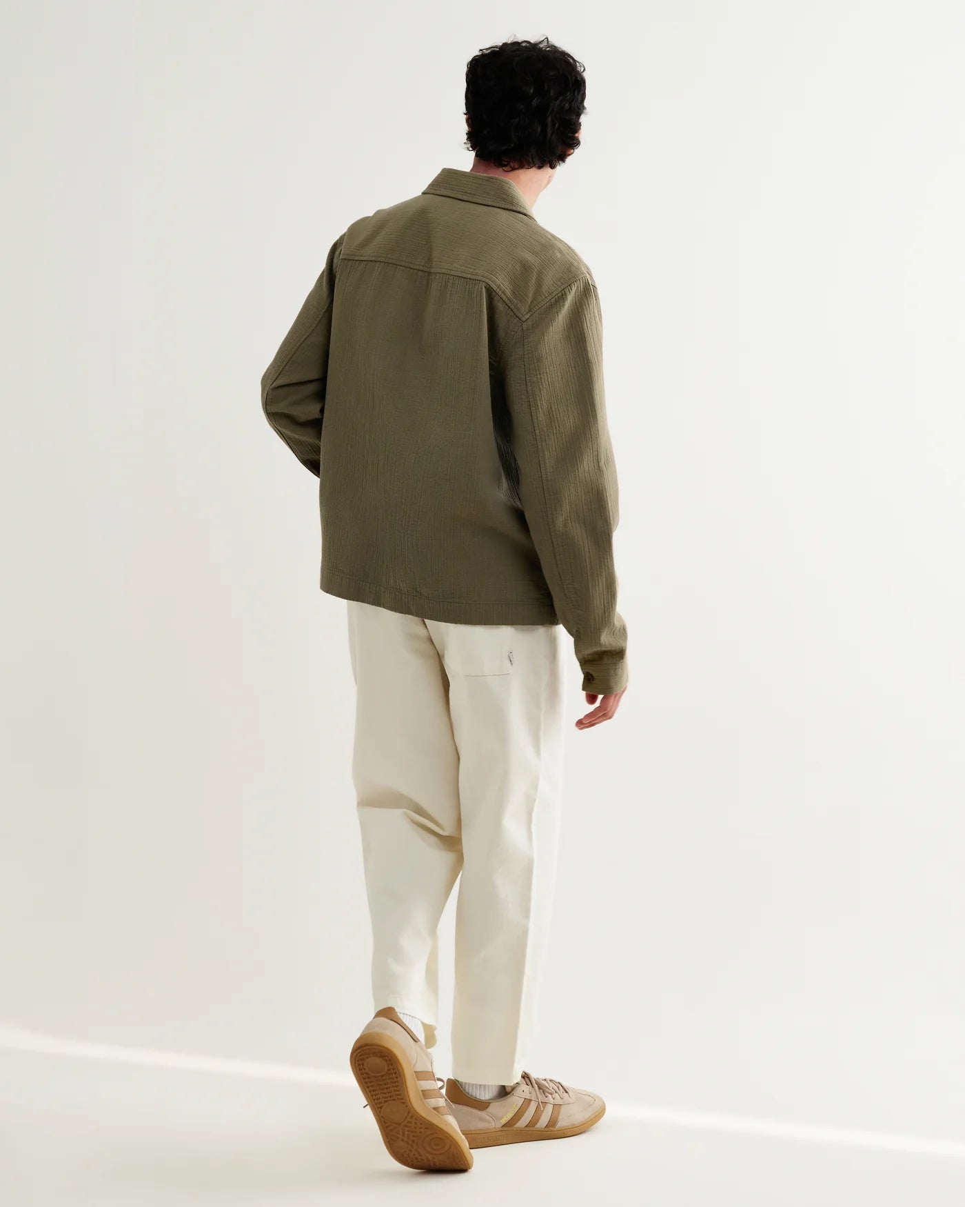 Eldon Jacket Cotton Linen Crinkle - Khaki