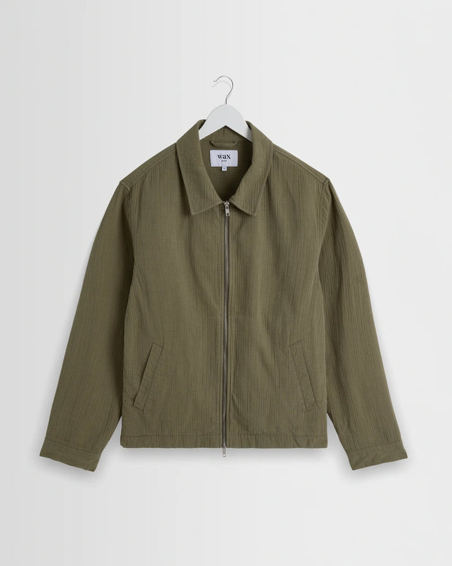 Eldon Jacket Cotton Linen Crinkle - Khaki