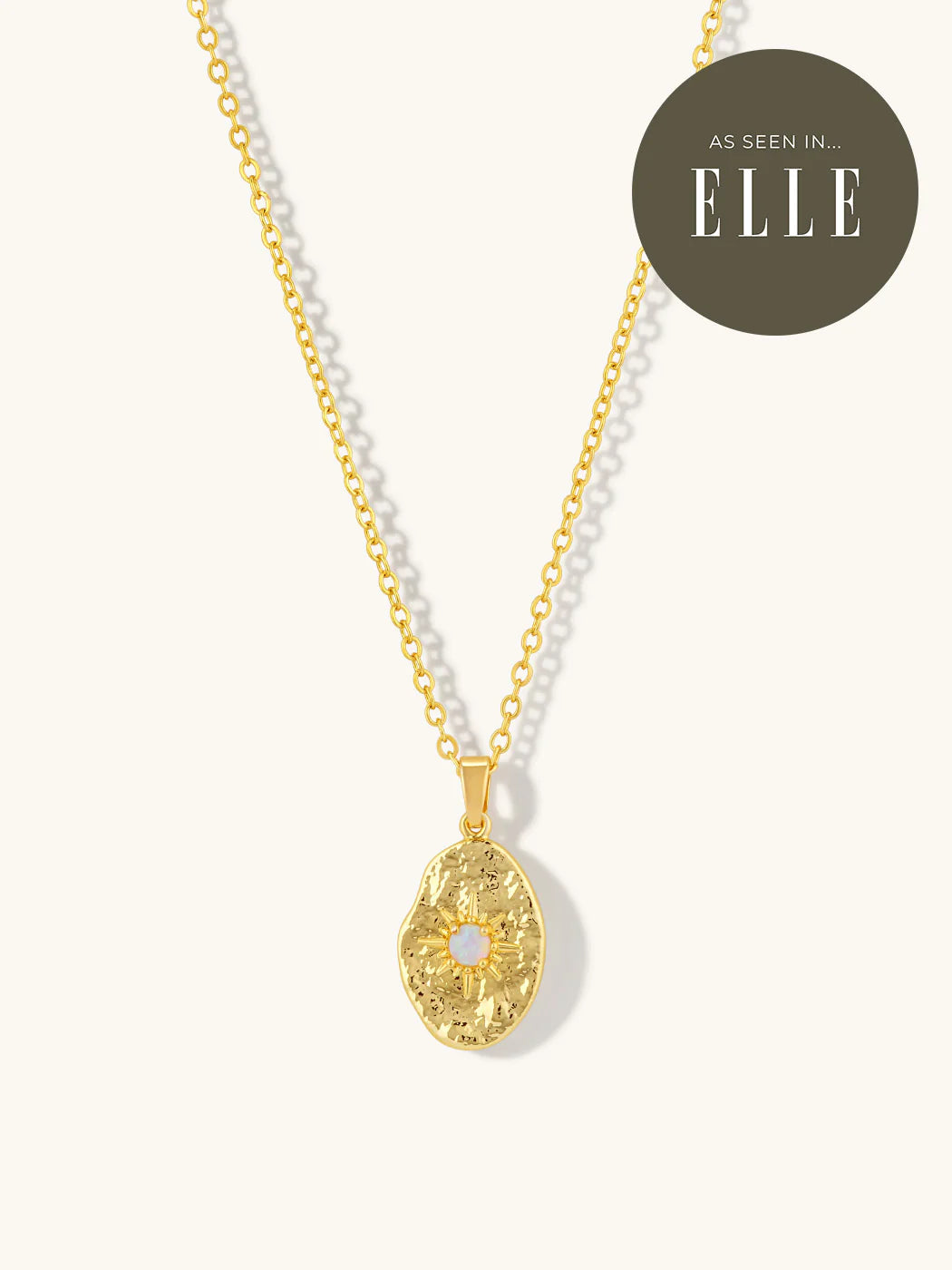 Eros Opal Necklace - Gold Plating/White Opal