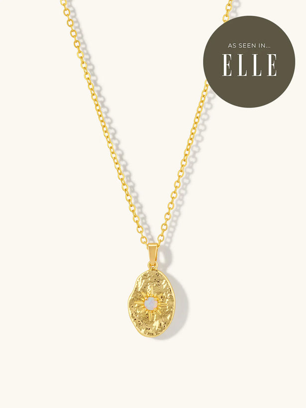 Eros Opal Necklace - Gold Plating/White Opal