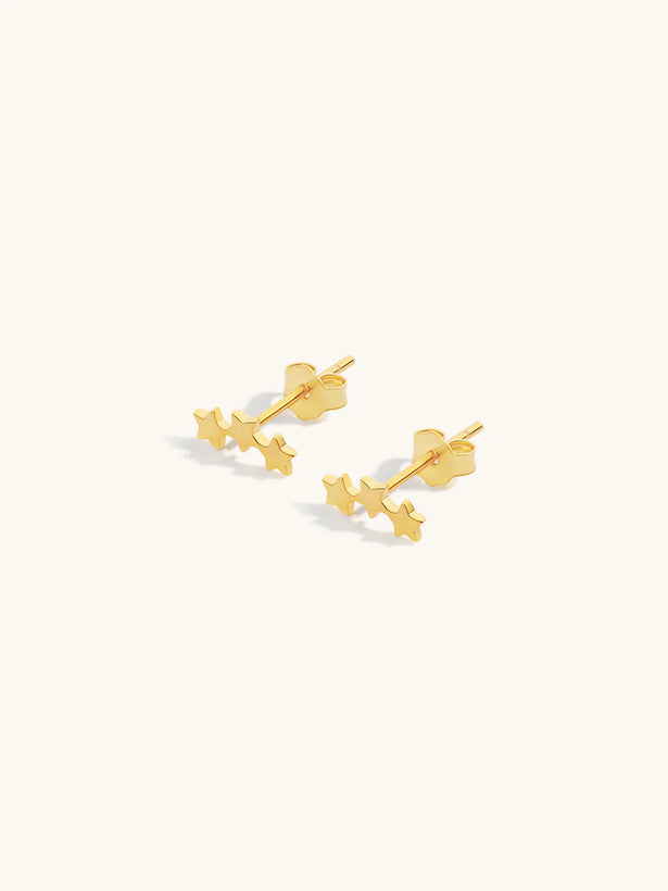 Falling Star Studs - Gold Plating