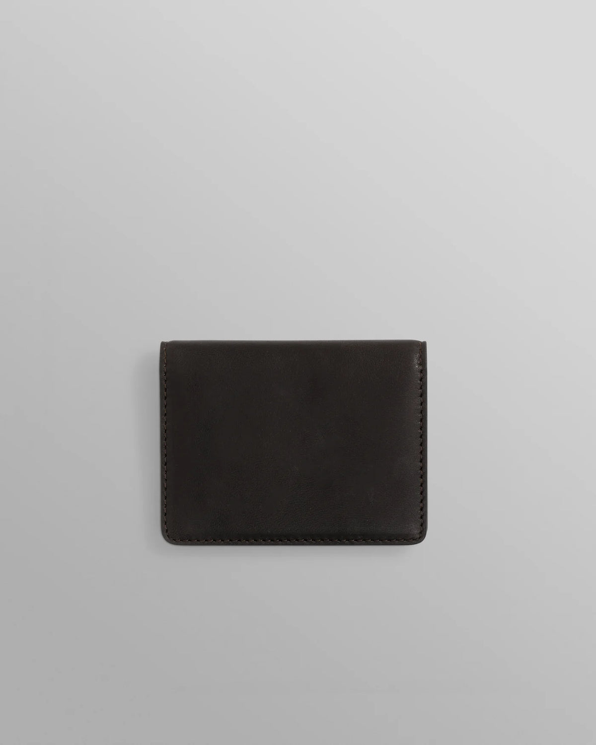 Forbe Retro Grain Leather Cardholder- Dark Brown
