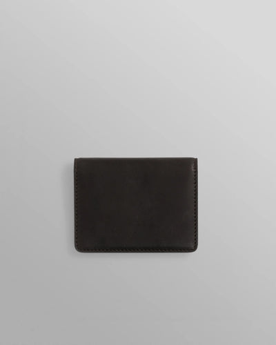 Forbe Retro Grain Leather Cardholder- Dark Brown