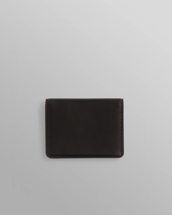 Forbe Retro Grain Leather Cardholder- Dark Brown