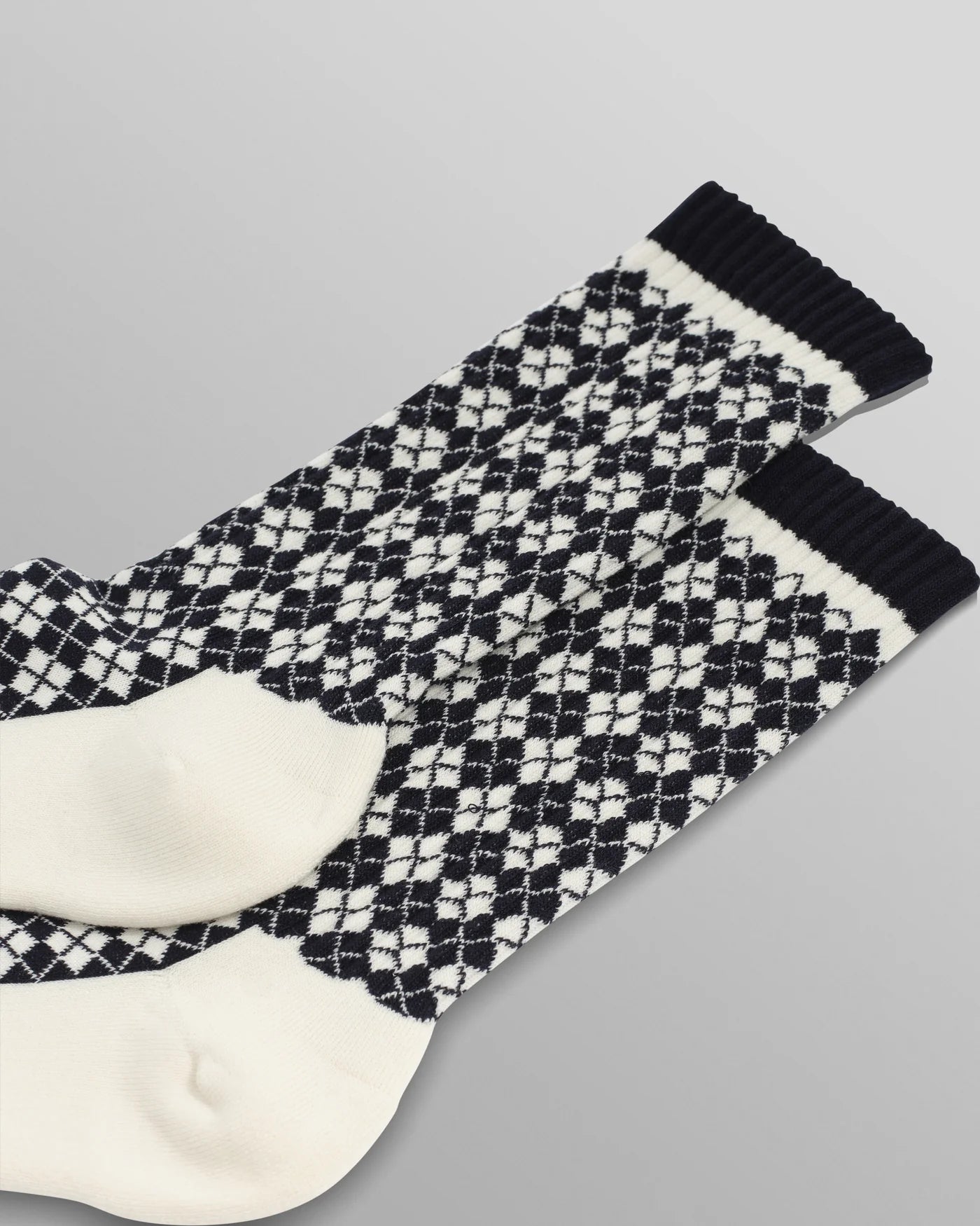 Galway Socks - Navy/Ecru