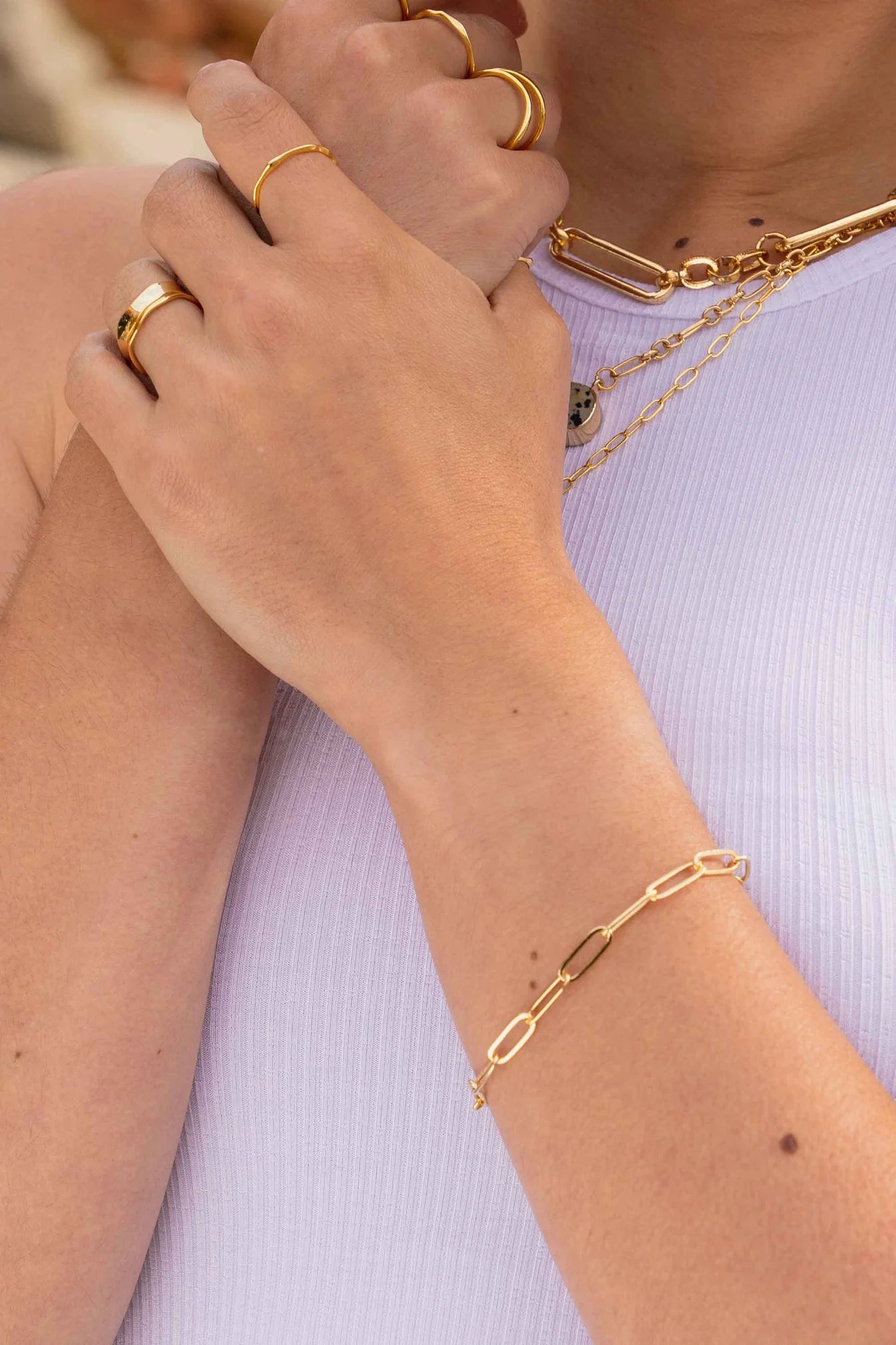 Alice Paperclip Bracelet - Gold Plating