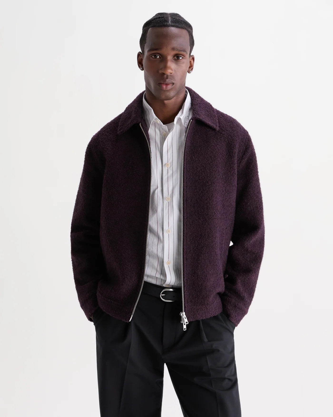 Heath Jacket Wool Blend Boucle - Dark Purple