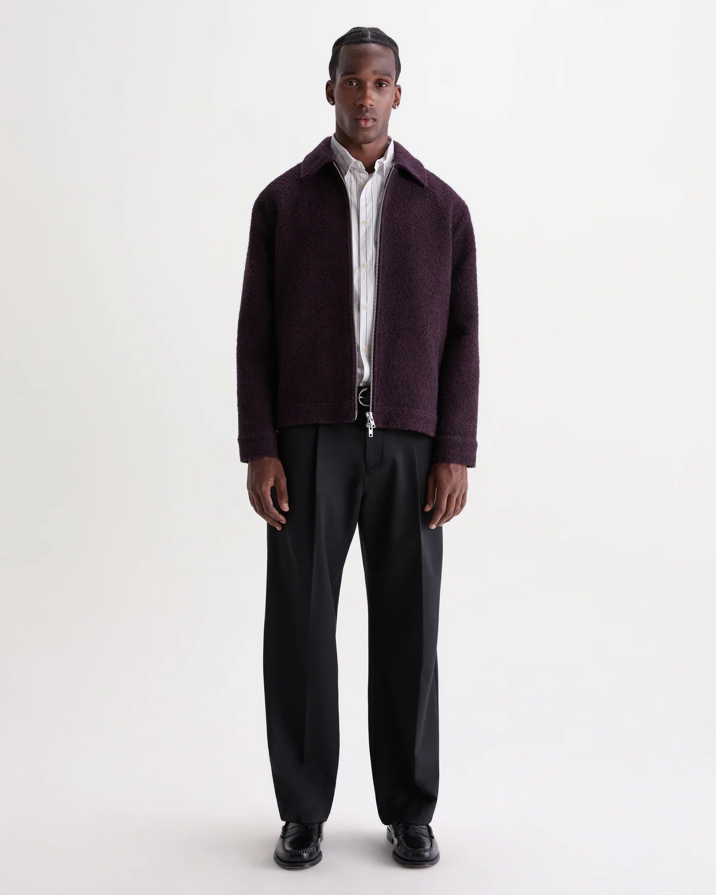 Heath Jacket Wool Blend Boucle - Dark Purple