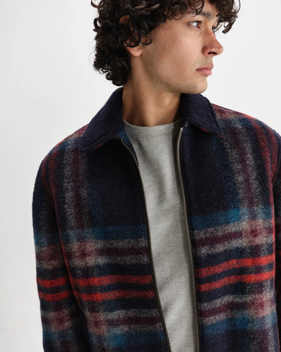Heath Italian Wool Jacket - Navy And Multicolour Check