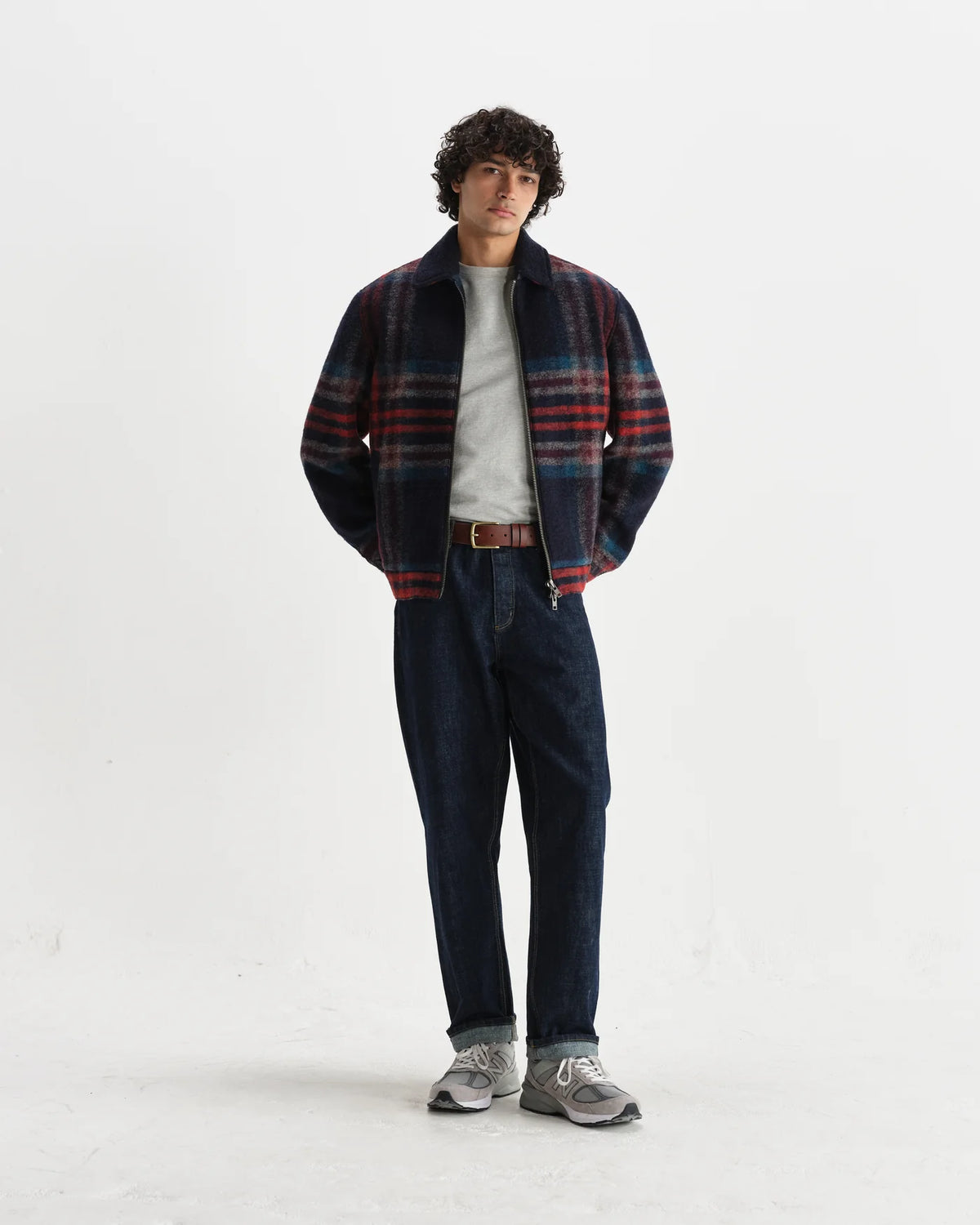Heath Italian Wool Jacket - Navy And Multicolour Check