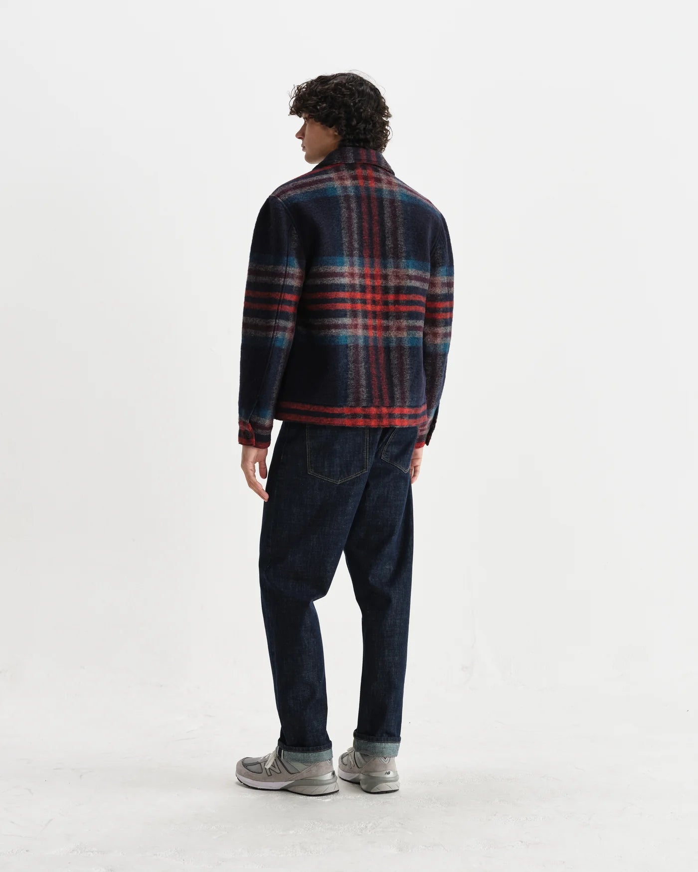 Heath Italian Wool Jacket - Navy And Multicolour Check
