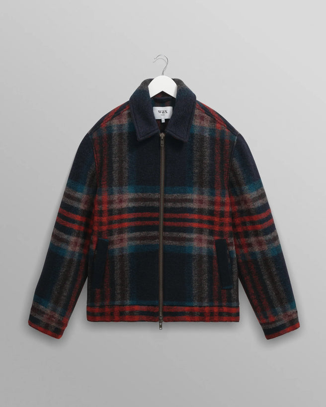 Heath Italian Wool Jacket - Navy And Multicolour Check
