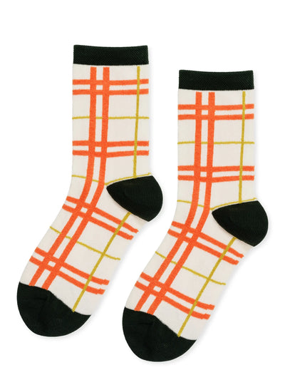 Boucle Plaid Crew - Ivory