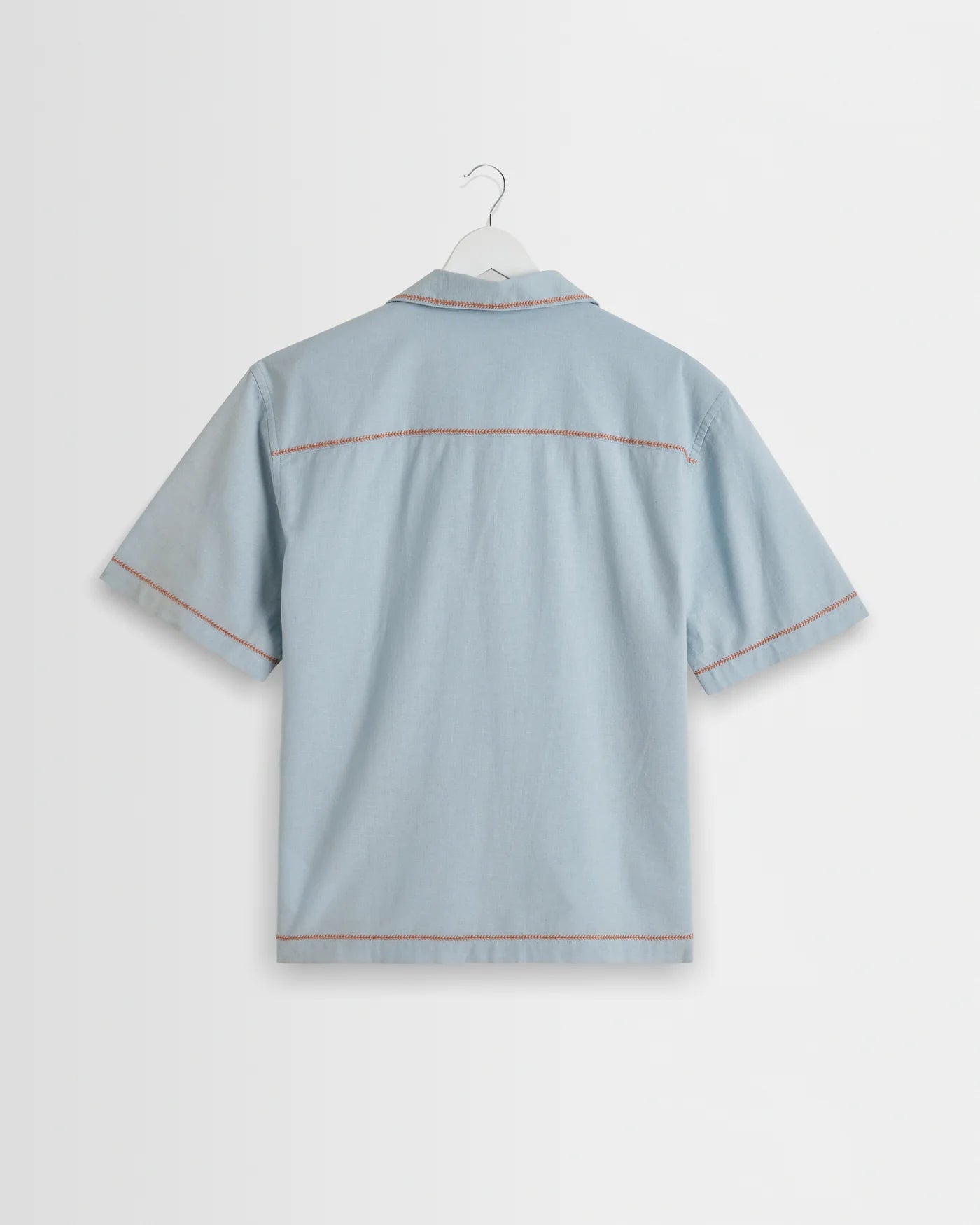 Keats Shirt Dahlia Embroidery - Light Blue / Rust