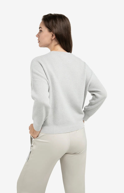 Sweater with Tie details - Vapor Blue Grey Melange