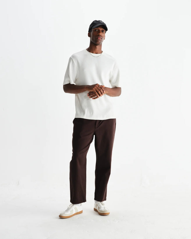 Kurt Trouser Organic Cotton Twill (Longer Length) - Dark Brown