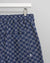 Kurt Shorts - Indigo And Ecru Geometric Grid Stitch
