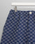 Kurt Shorts - Indigo And Ecru Geometric Grid Stitch