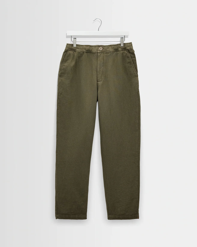 Kurt Trouser Cotton Linen Crinkle - Khaki