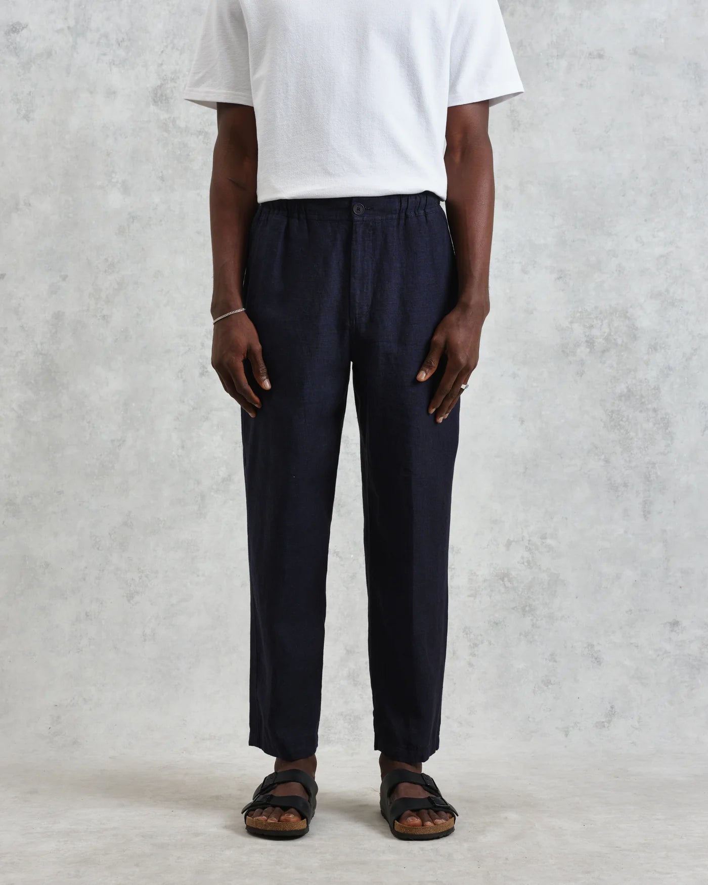 Kurt Trouser Washed Linen - Two - Tone Navy