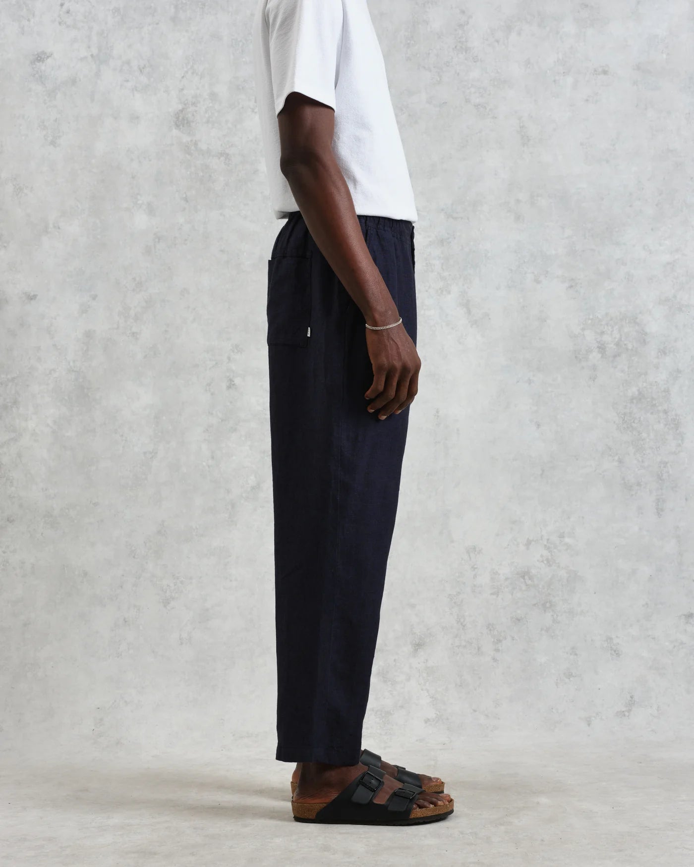 Kurt Trouser Washed Linen - Two - Tone Navy