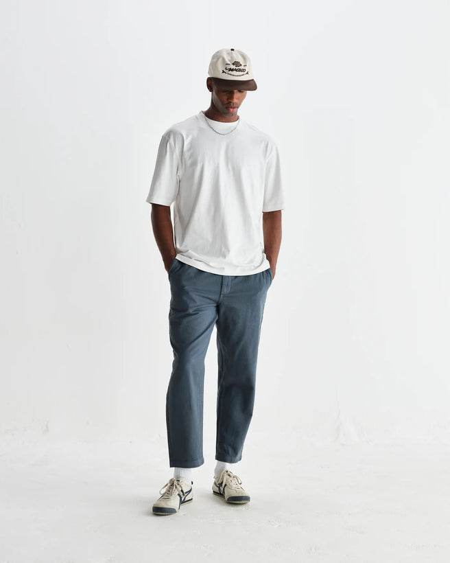 Kurt Trouser Organic Cotton Twill  - Petrol Blue
