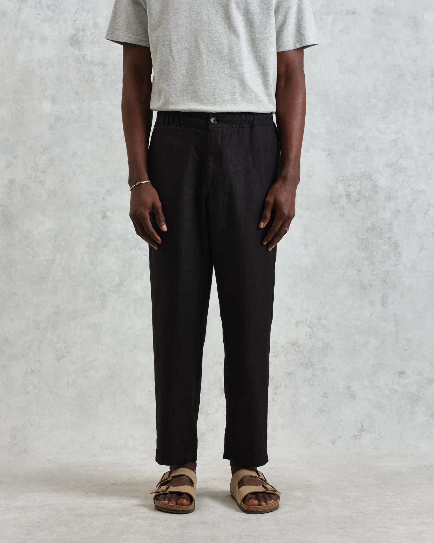 Kurt Trouser Washed Linen - Black