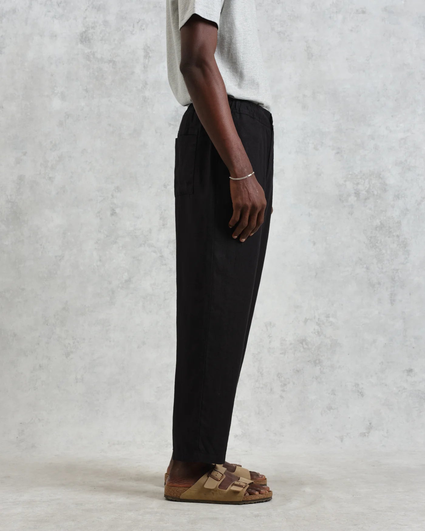 Kurt Trouser Washed Linen - Black
