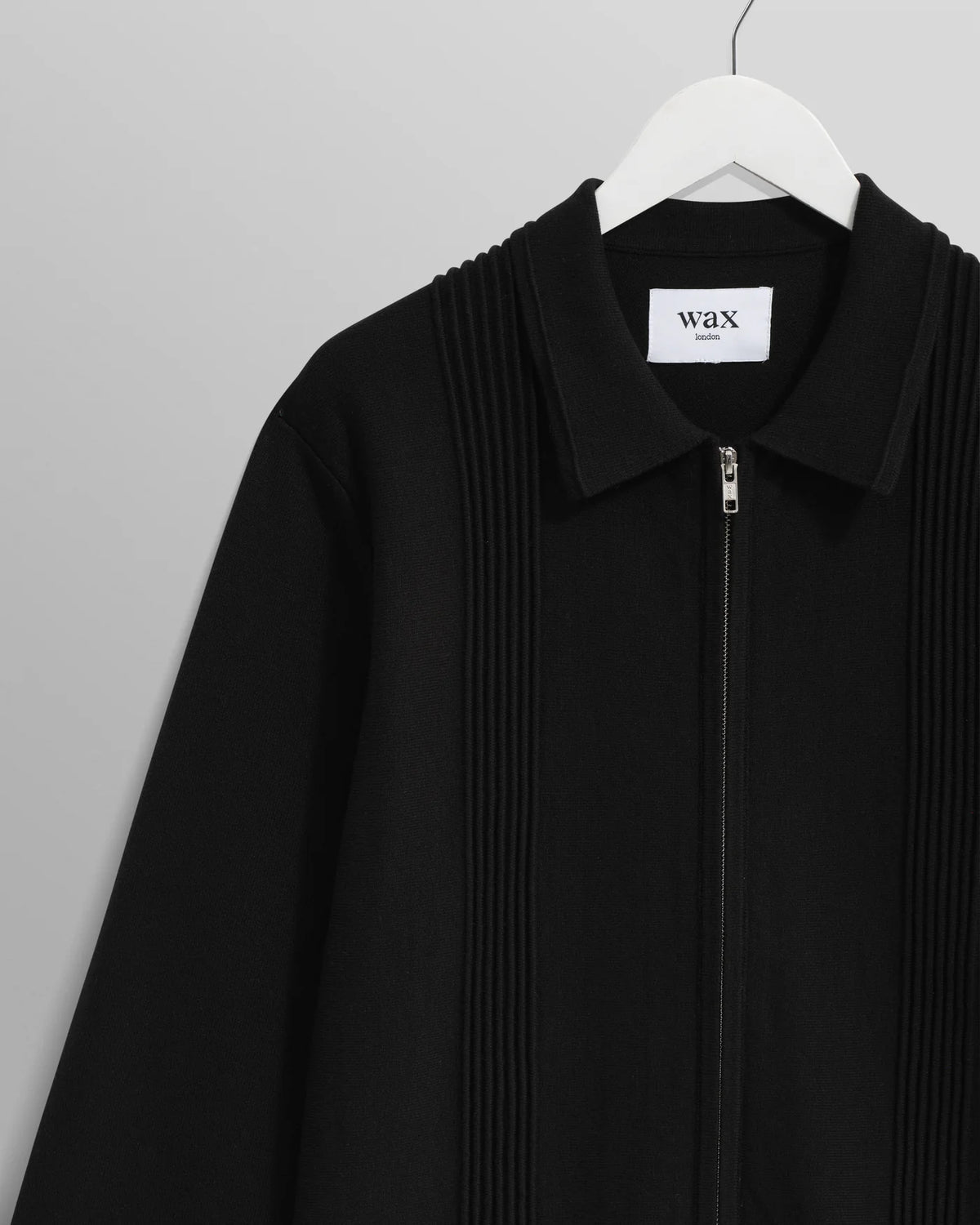 Lennox  Striped Zip Polo - Black