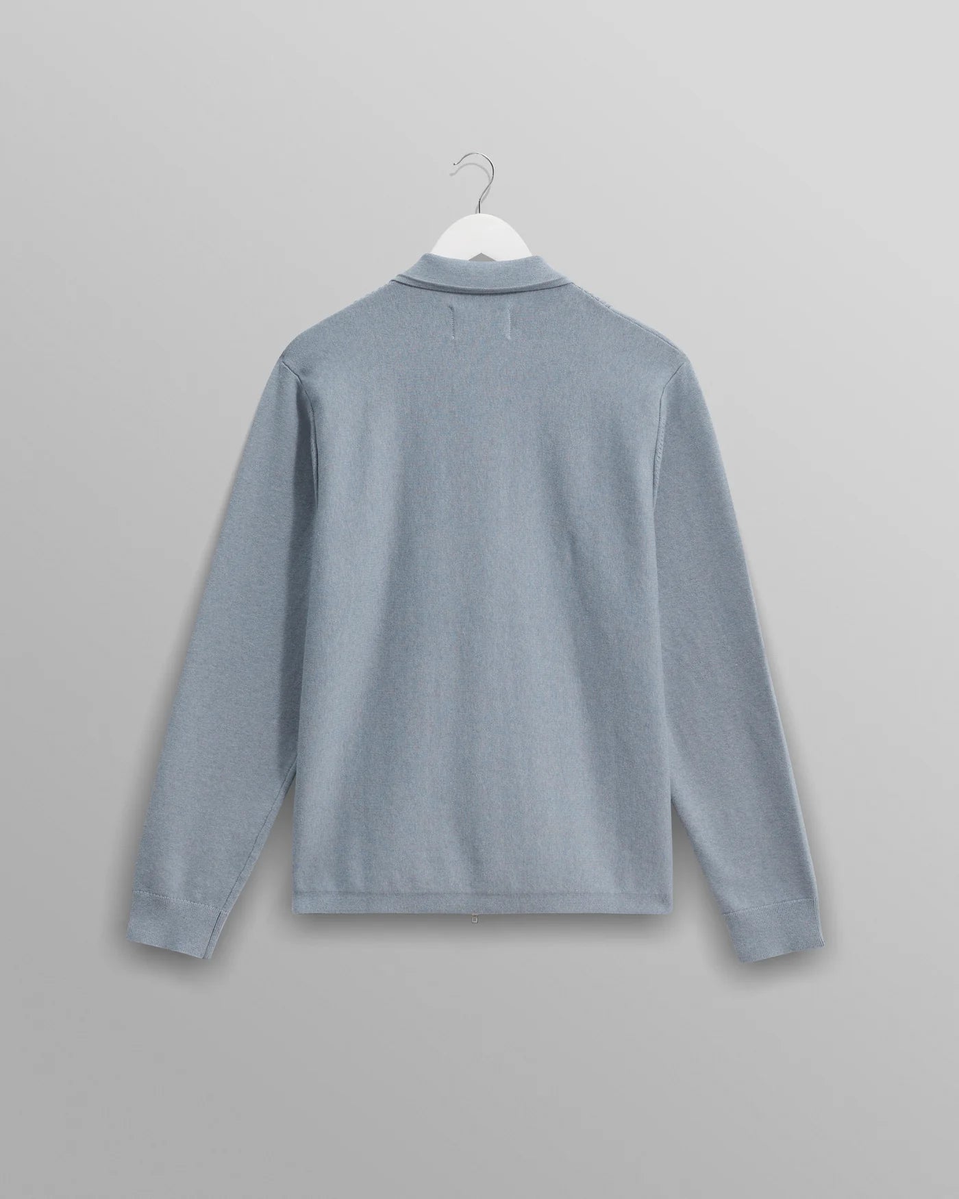 Lennox Striped Zip Polo - Grey Blue Milano