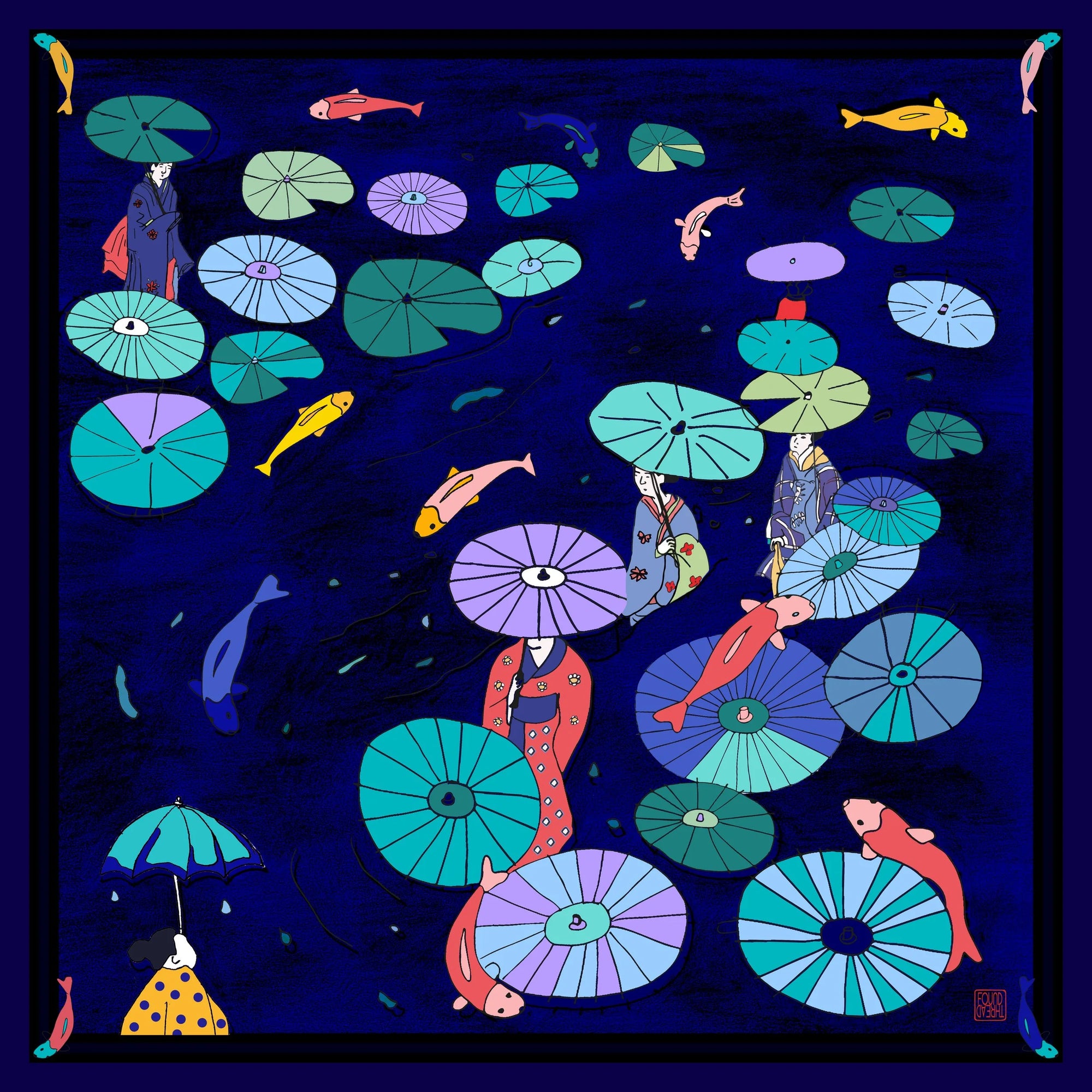 Silk Scarves - Lily Umbrella